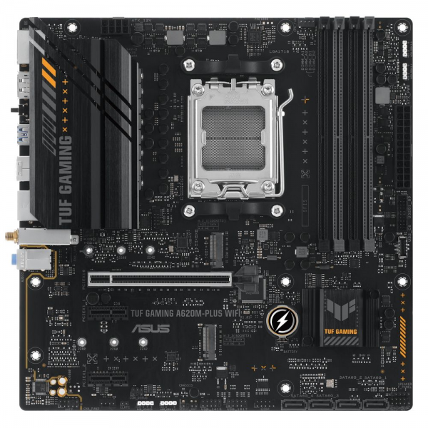 Материнская плата ASUS TUF GAMING A620M-PLUS WIFI AM5 mATX 4xDDR5 PCIEx16 2xPCIEx1 2xM.2 2xDP HDMI 2.5GLAN Wi-Fi 6
