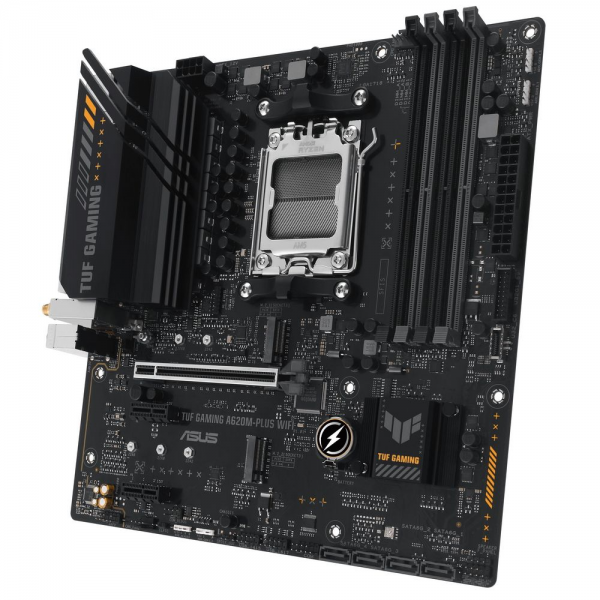 Материнская плата ASUS TUF GAMING A620M-PLUS WIFI AM5 mATX 4xDDR5 PCIEx16 2xPCIEx1 2xM.2 2xDP HDMI 2.5GLAN Wi-Fi 6