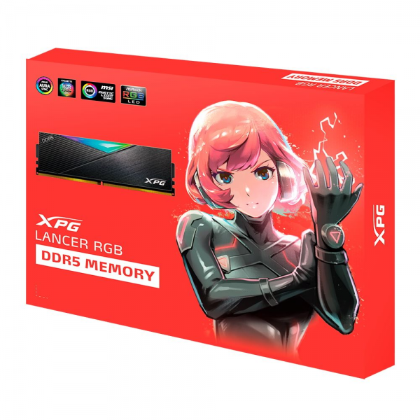 Модуль памяти ADATA 64GB ADATA DDR5 6000 DIMM XPG Lancer RGB 2*32, CL30-40-40