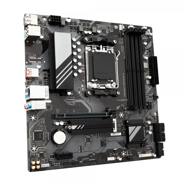 Материнская плата Gigabyte A620M GAMING X, Socket AM5, AMD A620, 4xDDR5-5200, HDMI+DP, 1xPCI-Ex16, 1xPCI-Ex1, 4xSATA3(RAID 0/1/10), 1xM.2, 8 Ch Audio, GLan, (2+2)xUSB2.0, (3+2)xUSB3.2, (1+1)xUSB3.2 Type-C™, 1xPS/2, mATX, RTL