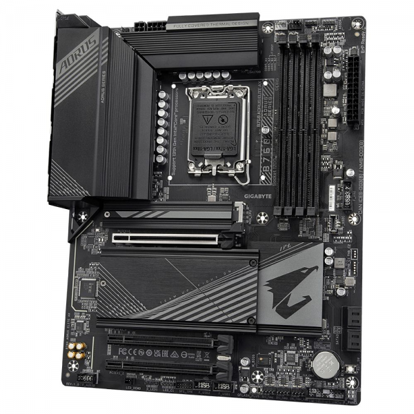 Материнская плата Gigabyte B760 AORUS ELITE AX, Socket 1700, Intel®B760, 4xDDR5-4800, HDMI+DP, 3xPCI-Ex16, 4xSATA3(RAID 0/1/5/10), 3xM.2, 8Ch Audio, 2.5GbLan, WiFi, (4+4)xUSB2.0, (5+2)xUSB3.2, (1+1)xUSB3.2 Type-C™, ATX, RTL