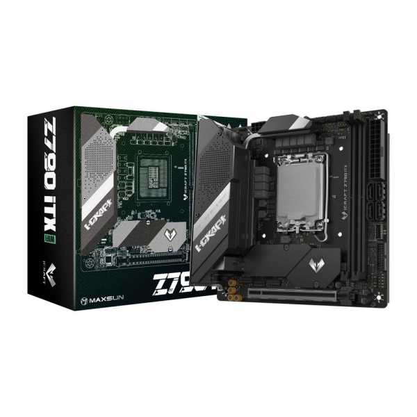 Материнская плата Maxsun MS-iCraft Z790ITX WIFI Z790, LGA1700, 2*DDR5, 1*PCIEx16, 2*M.2, 6*USB3.2Gen1, 7*USB2.0, 4*SATA3.0, 2.5G, DP, HDMI, Mini-ITX, RTL