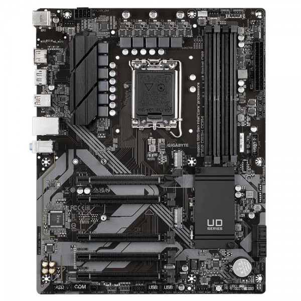 Материнская плата Gigabyte B760 DS3H DDR4, Socket 1700, Intel®B760, 4xDDR4-3200, HDMI+DP, 5xPCI-Ex16, 4xSATA3(RAID 0/1/5/10), 2xM.2, 8Ch Audio, GLan, (4+4)xUSB2.0, (1+2)xUSB3.2, (1+1)xUSB3.2 Type-C™, 1xPS/2, ATX, RTL