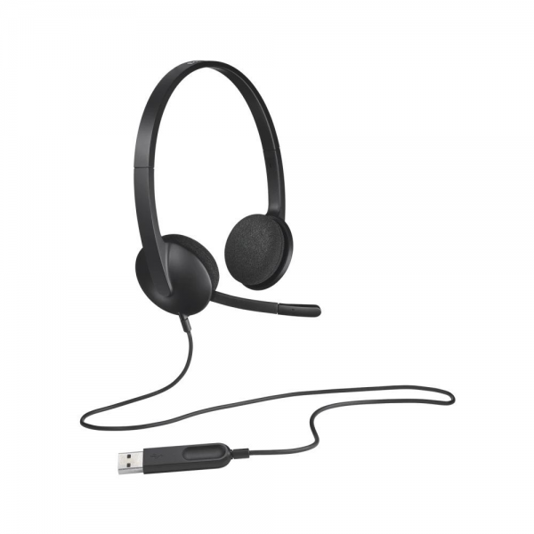 Гарнитура Logitech H340 черная, USB, поворотный микрофон, кабель 1.8м