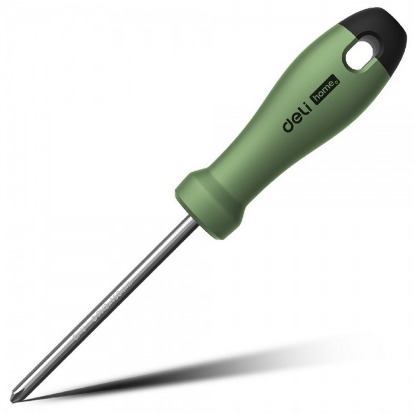 Крестовая отвертка "Home Series Green" Deli HT1206L PH2x150мм Эксклюзивный дизайн, рукоятка из высококачественного софттач пластика