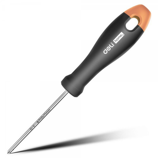 Крестовая отвертка "Home Series Gray" Deli HT1203C PH0x75мм Эксклюзивный дизайн, рукоятка из высококачественного софттач пластика