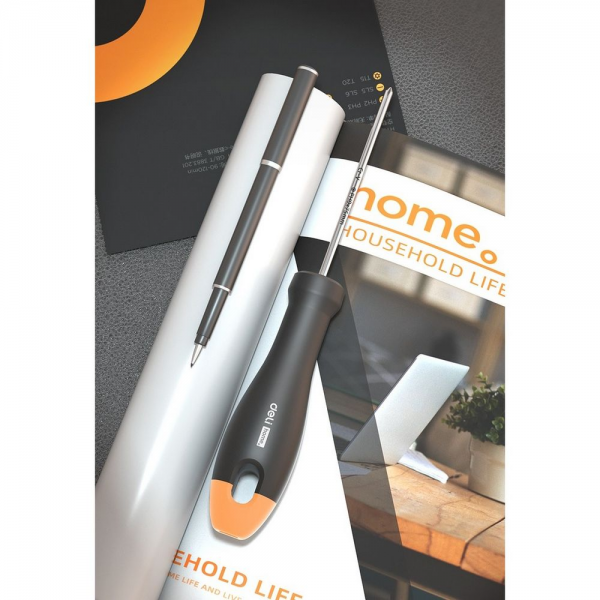 Крестовая отвертка "Home Series Gray" Deli HT1203C PH0x75мм Эксклюзивный дизайн, рукоятка из высококачественного софттач пластика