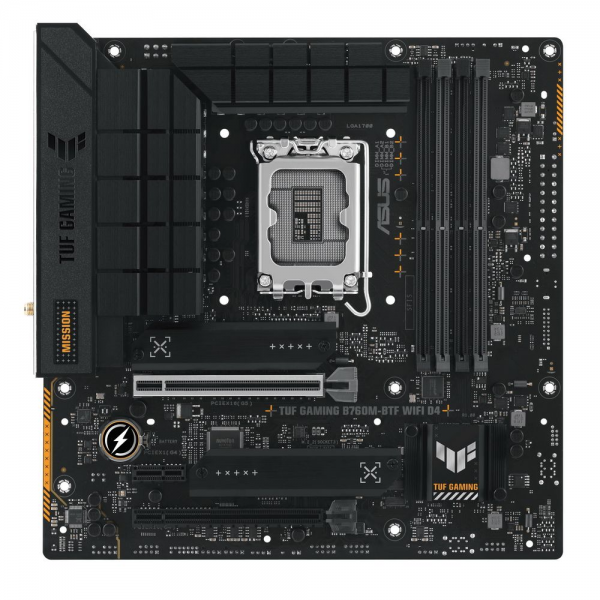 Материнская плата ASUS TUF GAMING B760M-BTF WIFI D4 LGA1700 mATX 4xDDR4 2xPCIEx16 PCIEx1 3xM.2 3xUSB-C DP HDMI 2.5GLAN Wi-Fi 6