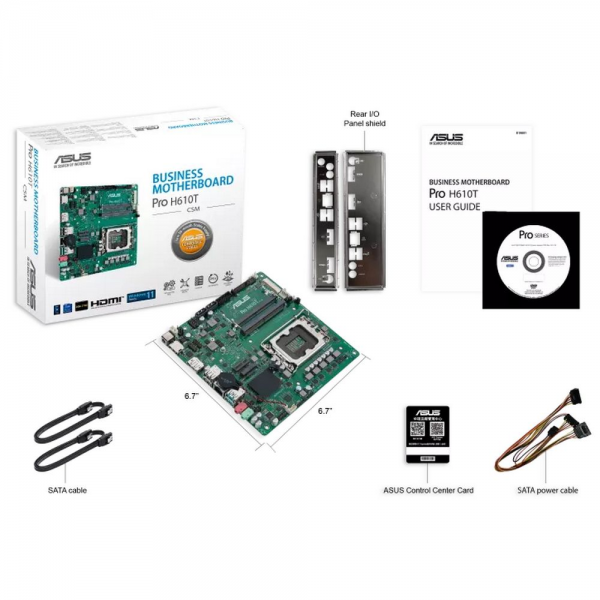 Материнская плата ASUS PRO H610T-CSM LGA1700 mini-ITX 2xDDR5 M.2 DP HDMI GLAN