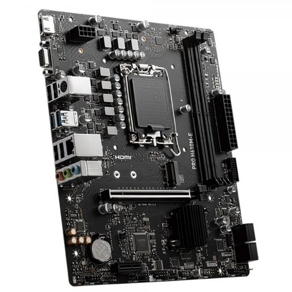 Материнская плата MSI PRO H610M-E H610, LGA1700, 2*DDR5, 1*PCIEx16, 1*PCIEx1, 1*M.2, 4*USB3.2Gen1, 4*USB2.0, 4*SATA3.0, 1G, VGA, HDMI, M-ATX, RTL