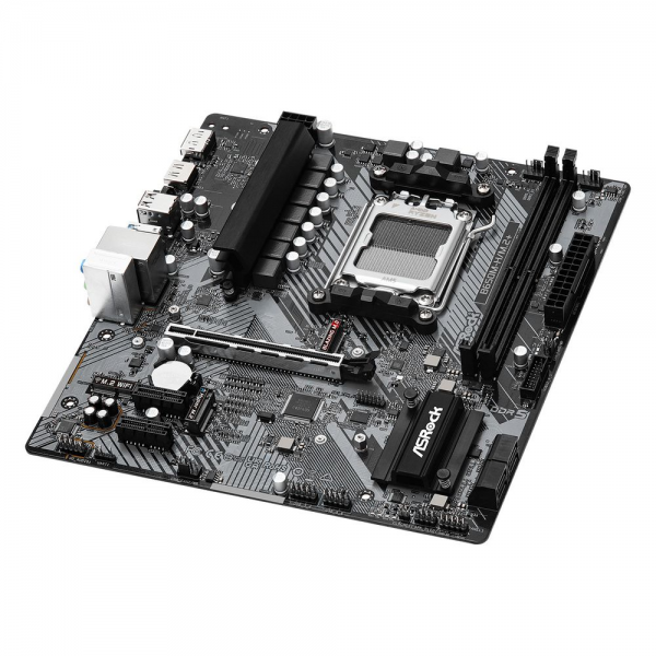 Материнская плата ASRock B650M-H/M.2+, Socket AM5, AMD B650, 2xDDR5-5200, HDMI+DP, 1xPCI-Ex16, 2xPCI-Ex1, 4xSATA3(RAID 0/1/10), 2xM.2, 8 Ch Audio, 1x2.5GLan, (2+4)xUSB2.0, (3+2)xUSB3.2, (1+0)xUSB3.2 Type-C™, mATX, RTL