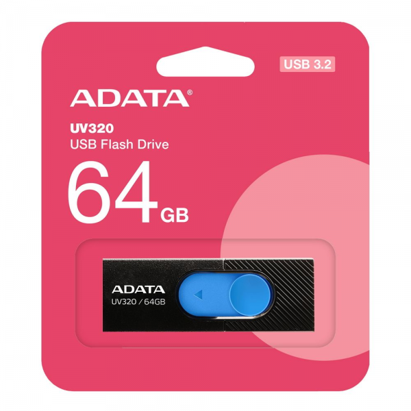 USB накопитель ADATA 64GB USB 3.2 Gen1 AUV320-64G-RBKBL Black/blue