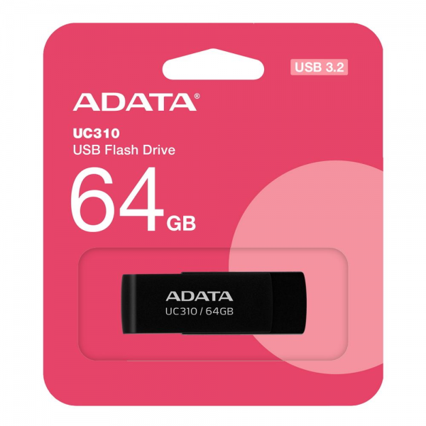 USB накопитель ADATA 64GB USB 3.2 Gen1 UC310-64G-RBK Black