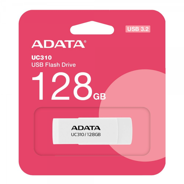 USB накопитель ADATA 128GB USB 3.2 Gen1 UC310-128G-RWH White