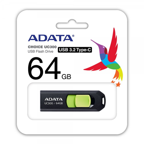 USB накопитель ADATA 64GB USB 3.2 Gen1 ACHO-UC300-64G-RBK/GN