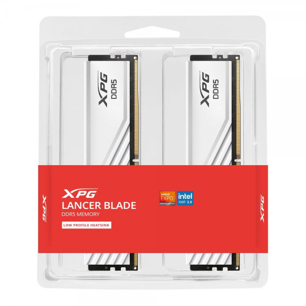 Модуль памяти ADATA 32GB DDR5 5600 DIMM XPG Lancer Blade 2*16, 1.1V, CL46-45-45, On-Die ECC, Power Management IC, white