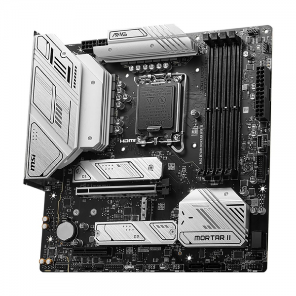 Материнская плата MSI MAG B760M MORTAR WIFI II B760, LGA1700, 4*DDR5, 1*PCIEx16, 1*PCIEx4, 3*M.2, 2*TypeC, 3*USB3.2Gen2, 2*USB3.2Gen1, 8*USB2.0, 4*SATA3.0, 2.5G, DP, HDMI, M-ATX, RTL