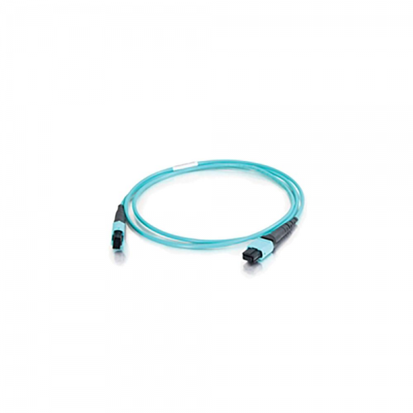 Кабельная сборка Hyperline FHD-MC3-503-MPOM12/PS-MPOF12/PS-A-1M-LSZH-AQ Патч-корд волоконно-оптический MPO (папа) - MPO (мама), 12 волокон, OM3, 40/100G, LSZH, 1м