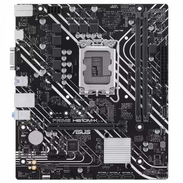 Материнская плата ASUS PRIME H610M-K LGA1700 mATX 2xDDR5 PCIEx16 PCIEx1 M.2 HDMI VGA GLAN