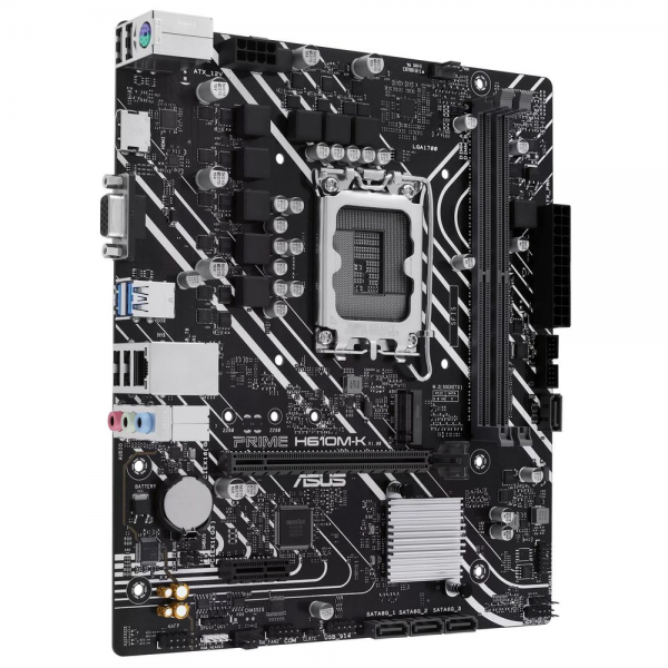 Материнская плата ASUS PRIME H610M-K LGA1700 mATX 2xDDR5 PCIEx16 PCIEx1 M.2 HDMI VGA GLAN