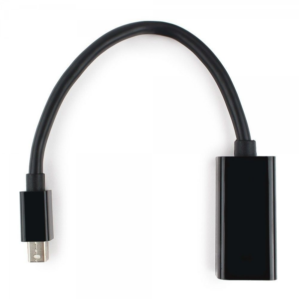 Переходник Cablexpert miniDisplayPort - DisplayPort, Cablexpert A-mDPM-DPF-001 20M/20F, длина 16см, черный, пакет