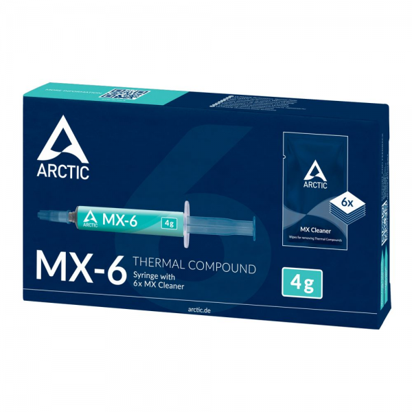 Термопаста Arctic Cooling ARCTIC MX-6 Thermal Compound 4 грамма with 6pcs MX Cleaner ACTCP00084A