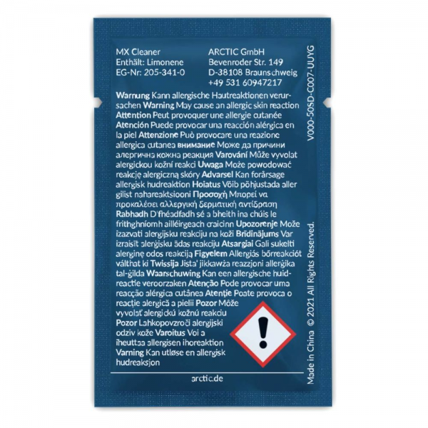Аксессуары Салфетки Arctic Cooling ARCTIC MX Cleaner wipes (Box of 40 bags) Салфетки для снятия термопасты (ACTCP00033A)