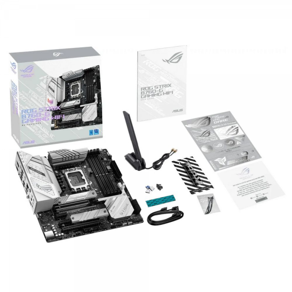 Материнская плата ASUS ROG STRIX B760-G GAMING WIFI LGA1700 mATX 4xDDR5 2xPCIEx16 2xPCIEx1 2xM.2 2хUSB-C DP HDMI 2.5GLAN Wi-Fi 6Е