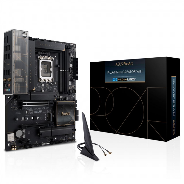Материнская плата ASUS PROART B760-CREATOR WIFI LGA1700 ATX 4xDDR5 2xPCIEx16 PCIEx1 3xM.2 USB-C DP HDMI GLAN 2.5GLAN Wi-Fi 6