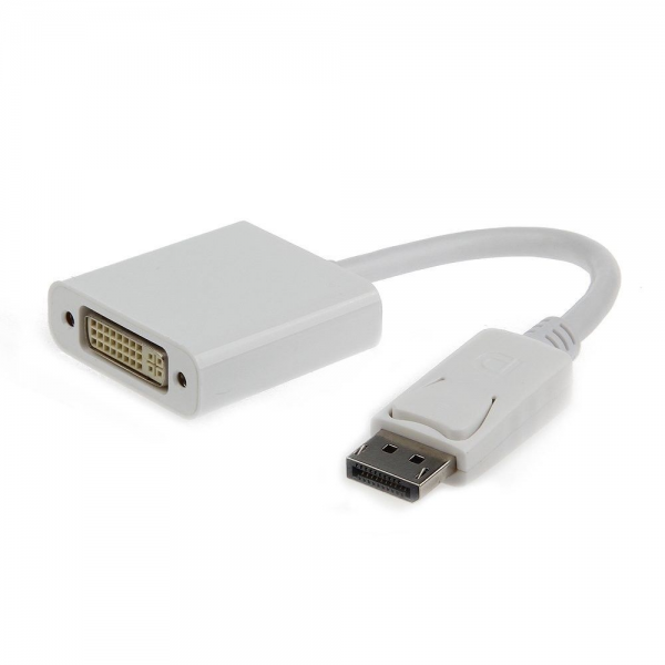 Переходник Cablexpert DisplayPort -> DVI A-DPM-DVIF-002-W 20M/29F, белый, пакет