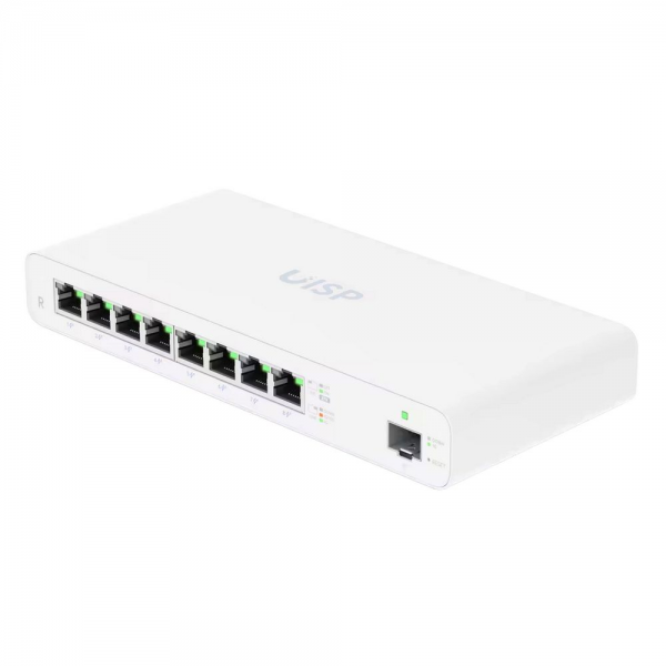Маршрутизатор Ubiquiti UISP Router 2 ядра (880 МГц), 8х 1G RJ45, 1х SFP, раздача PoE 110 Вт