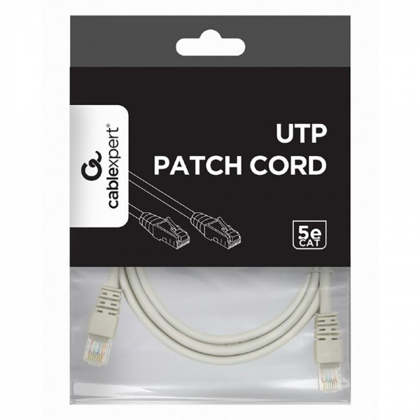 Патч-корд UTP Cablexpert PP12-1.5M кат.5e, 1.5м, литой, многожильный (серый)
