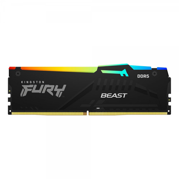 Модуль памяти Kingston 8GB DDR5 5200 DIMM FURY Beast Black RGB Non-ECC, CL40, 1.25V, 1RX8 40-40-40 288-pin, RTL