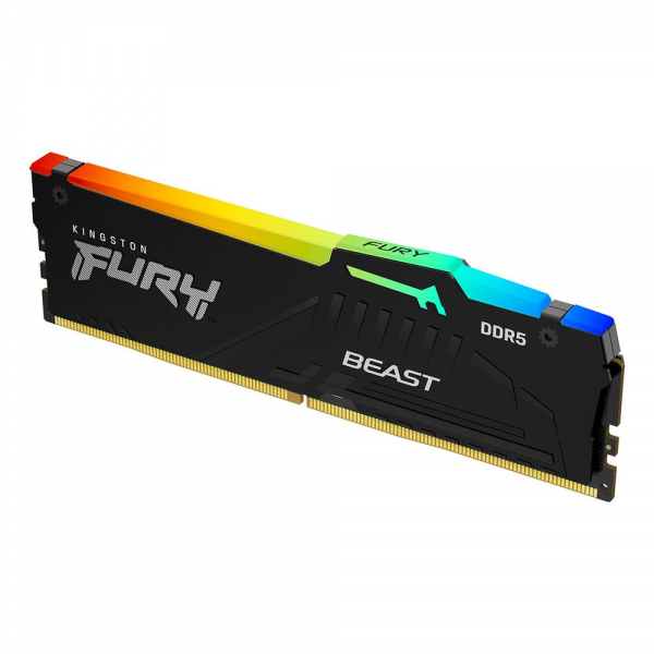 Модуль памяти Kingston 8GB DDR5 5200 DIMM FURY Beast Black RGB Non-ECC, CL40, 1.25V, 1RX8 40-40-40 288-pin, RTL