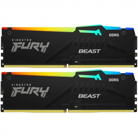Модуль памяти Kingston 32GB DDR5 5600 DIMM FURY Beast Black RGB kit 2*16,Non-ECC,  CL40, 1.25V, 288-pin RTL