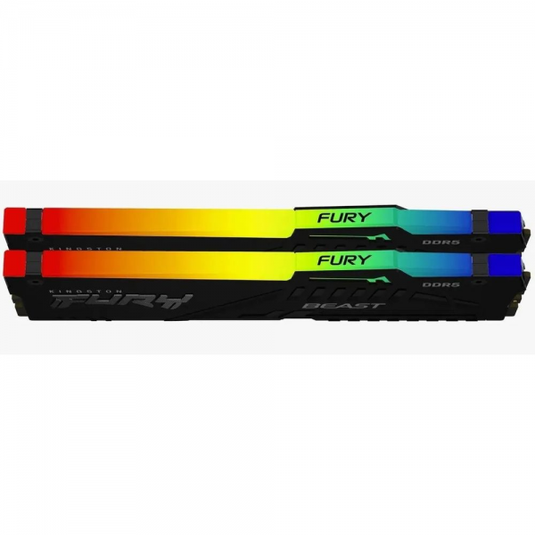 Модуль памяти Kingston 32GB DDR5 5600 DIMM FURY Beast Black RGB kit 2*16,Non-ECC, CL40, 1.25V, 288-pin RTL