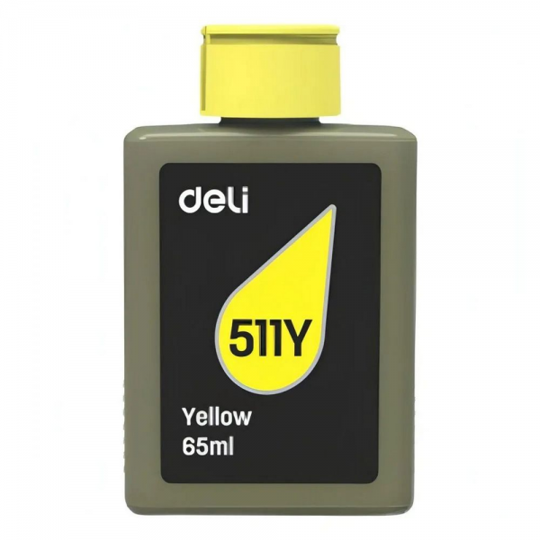 Чернила водорастворимые Deli 511Y-EA1 желтый 65 мл (совместимы с Deli 511, 516)