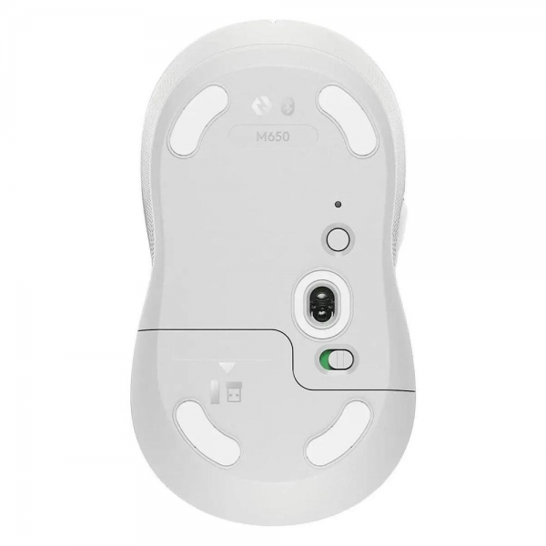 Мышь Logitech Мышь беспроводная Logitech M650 Signature Off White белая, 400-4000 dpi, Bluetooth + 2.4G, 5 кнопок, АА-батарейка, полноразмерная, правый хват