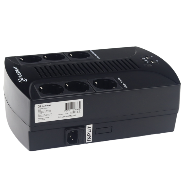 Источник бесперебойного питания ИБП Raskat VS-650VA 650VA, 390Вт, 6хCEE 7