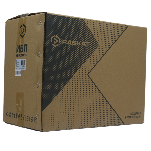 Источник бесперебойного питания ИБП Raskat HSIO-1000VA 1000ВА, 900Вт, 1xCEE7, 1xIEC320, USB type-B, 2xRJ-45, 1xRS232