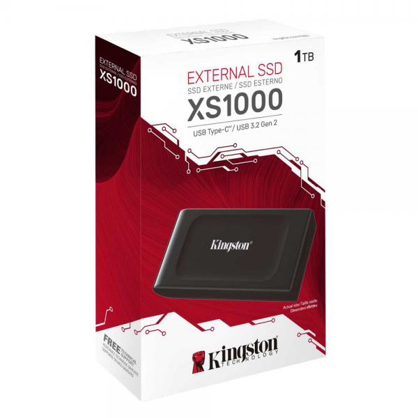 Твердотельный накопитель SSD Kingston 1TB XS1000 Series SXS1000/1000G USB3.2 Gen2, Type-C, up to 1050/1000Mbs, 3D TLC