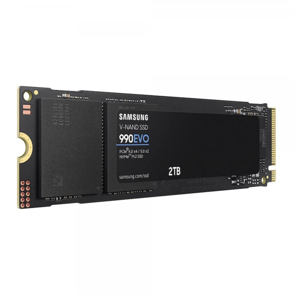 Твердотельный накопитель SSD Samsung M.2 2280 2TB 990 EVO NVMe 2.0, PCIe 4.0 x4, V-NAND TLC, R/W 5000/4200MB/s, IOPs 700 000/800 000, TBW 1200, DWPD 0.33
