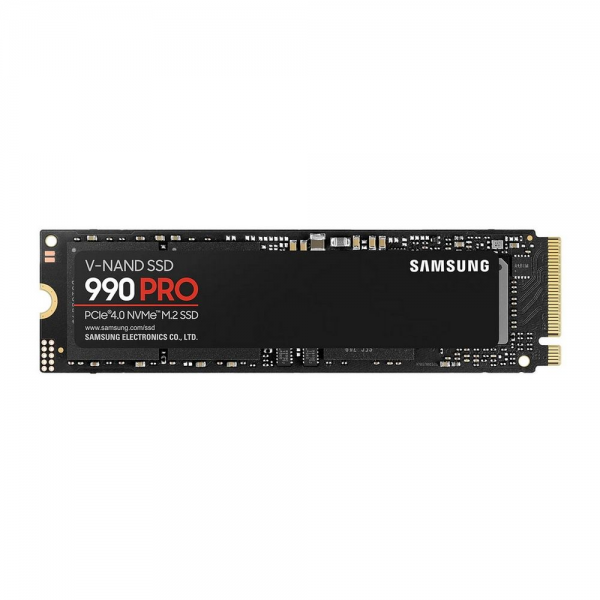 Твердотельный накопитель SSD Samsung M.2 2280 4TB 990 PRO NVMe 2.0, PCIe 4.0 x4, V-NAND TLC, R/W 7450/6900MB/s, IOPs 1 400 000/1 550 000, DRAM buffer 4096MB, TBW 2400, DWPD 0.33