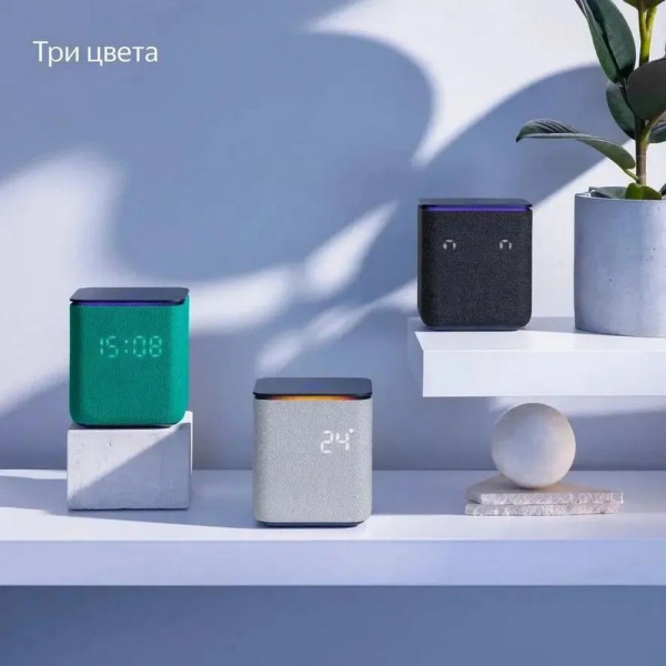 Умный динамик, колонка Яндекс Станция Миди с Алисой, с Zigbee, 24Вт, серый. (YNDX00054GRY)