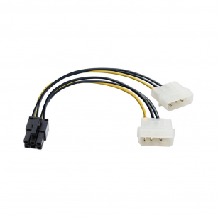 Переходник питания PCI-Express 6pin ExeGate EX-CC-PSU-6 (от 2х разъемов Molex (IDE) блока питания, 0,15м)