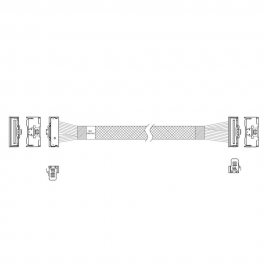 Кабель L285MM008-SD-R    Cable MCIO x8 74P (угловой Right Angle)  -TO-  MCIO x8 74P (угловой Right Angle) , 85 Ohm, L:80cm