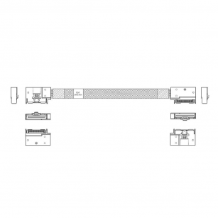 Кабель L285MM009-SD-R    Cable MCIO x8 74P (угловой Left Exit)  -TO-  MCIO x8 74P (угловой Left Exit) , 85 Ohm, L:80cm