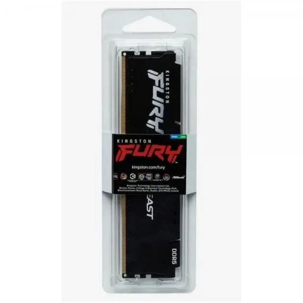 Модуль памяти Kingston 8GB DDR5 5600 DIMM FURY Beast Black EXPO Non-ECC, 1RX16 36-38-38 1.25V 288-pin 16Gbit