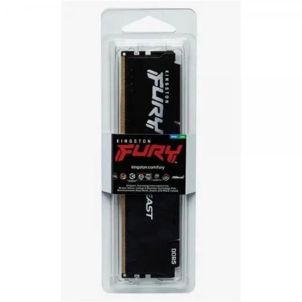 Модуль памяти Kingston 8GB DDR5 6000 DIMM FURY Beast Black EXPO Non-ECC, 1RX16 36-38-38 1.35V 288-pin 16Gbit