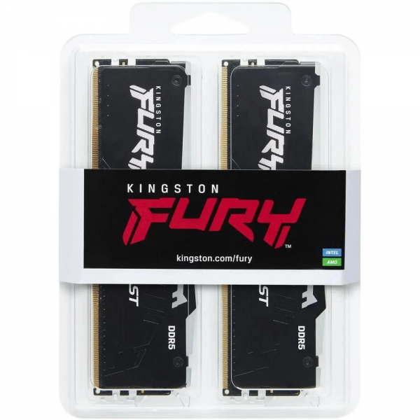 Модуль памяти Kingston 32GB DDR5 5600 DIMM FURY Beast Black RGB EXPO Non-ECC Unbuffered DIMM (Kit 2*16gb) 1RX8 36-38-38 1.25V 288-pin 16Gbit